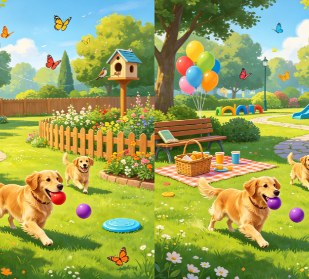 Golden Retriever Garden Day